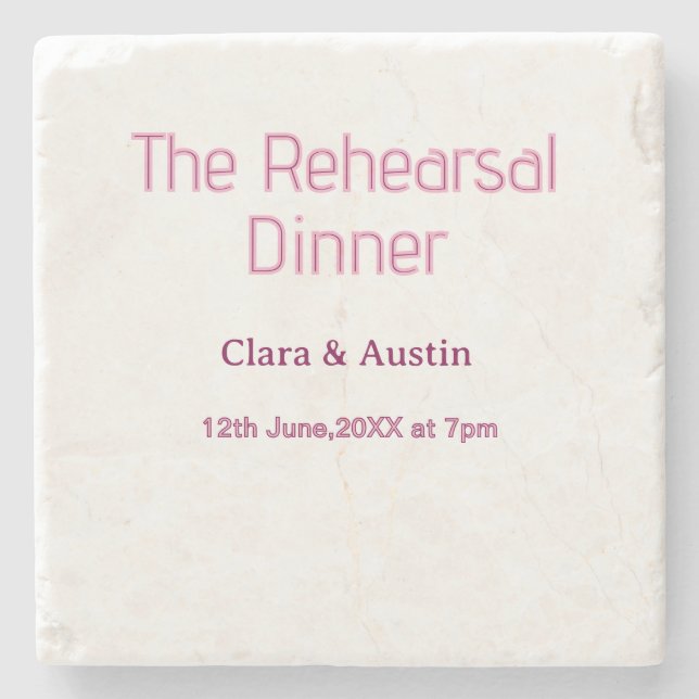 Rehearsal dinner the night before simple minimal m stone coaster (Front)