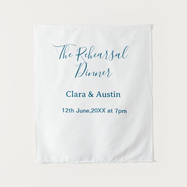 Rehearsal dinner the night before simple minimal m tapestry (Front)