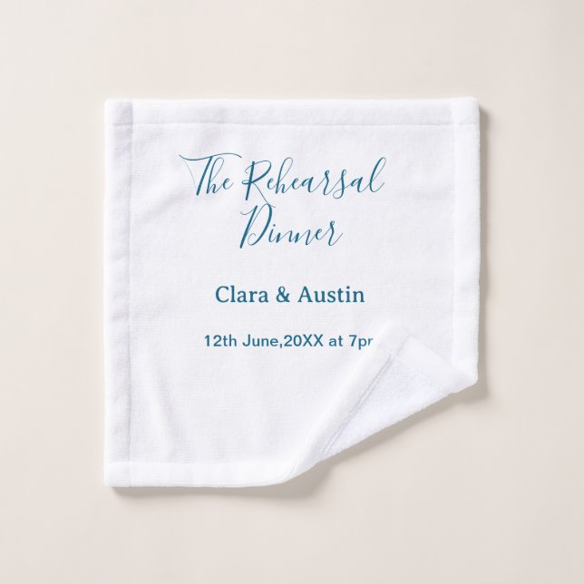 Rehearsal dinner the night before simple minimal m wash cloth (Wash Cloth)