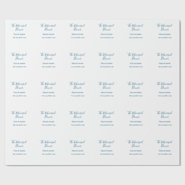 Rehearsal dinner the night before simple minimal m wrapping paper (Flat)