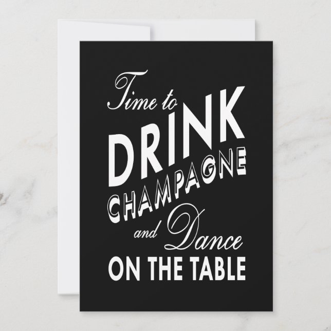 Rehearsal Dinner - Time to Drink Champagne Invitation (Front)