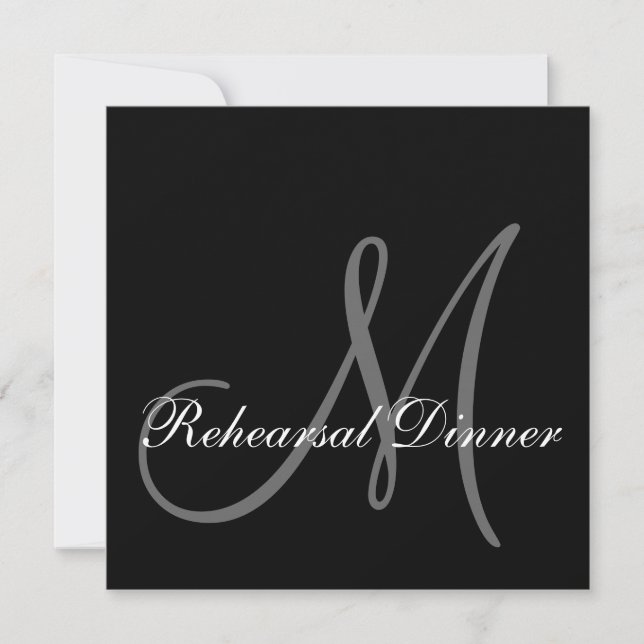 Rehearsal Dinner Wedding Invitation Monogram Names (Front)
