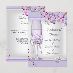 Rehearsal Dinner Wedding Lavender Purple Lilac 4 Invitation