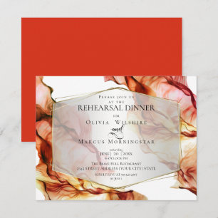 REHEARSAL Fluid Abstract Ink Autumn Colours 4 Invitation