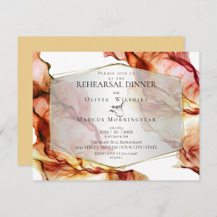 REHEARSAL   Fluid Abstract Ink Autumn Colours 5 Invitation