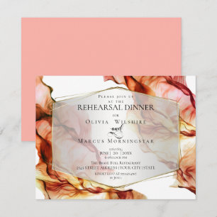 REHEARSAL Fluid Abstract Ink Autumn Colours 6 Invitation