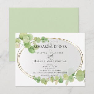 Rehearsal Modern Springtime Eucalyptus Invitation