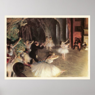 Rehearsal on the Stage by Edgar Degas Poster
