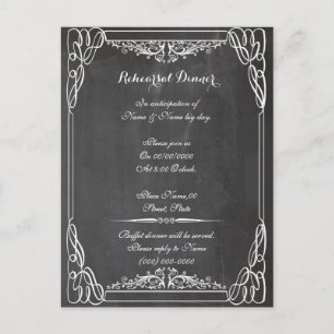 rehearsal, reception and driving direction postcard