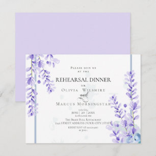 Rehearsal Watercolor Lavender -Dusty Blue Floral Invitation