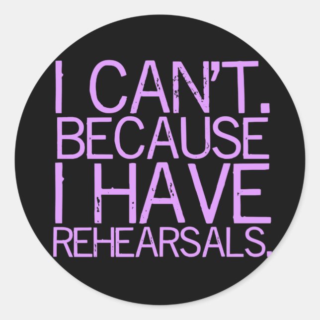 Rehearsals (lavender) Sticker (Front)