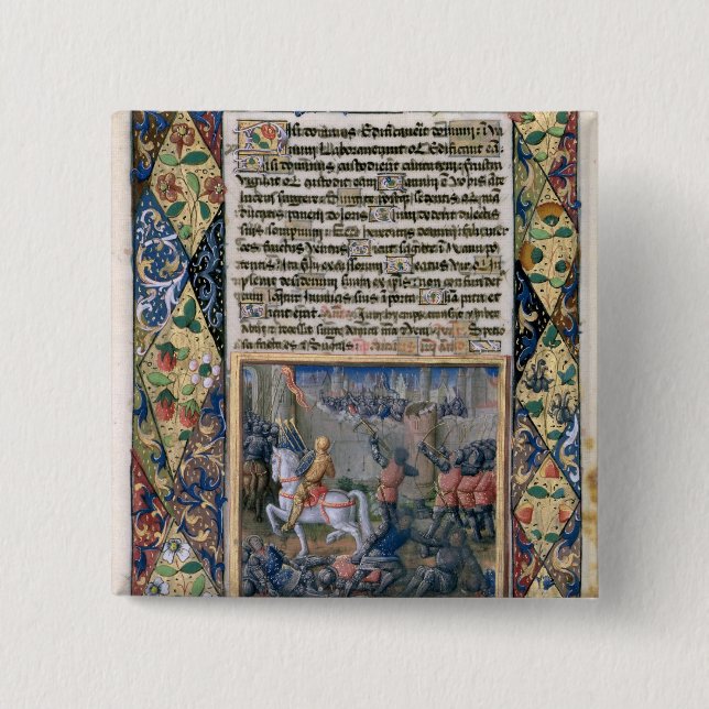 Rehoboam waging war against Jeroboam 15 Cm Square Badge (Front)