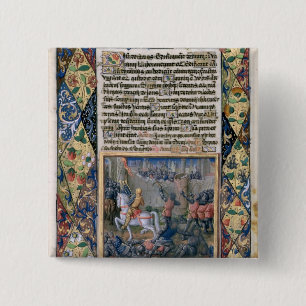 Rehoboam waging war against Jeroboam 15 Cm Square Badge