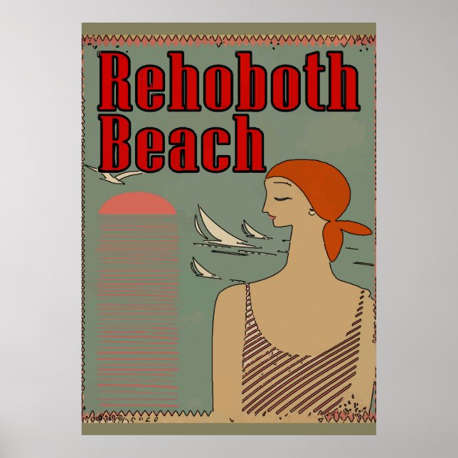 Rehoboth Beach Art Deco Poster (Front)