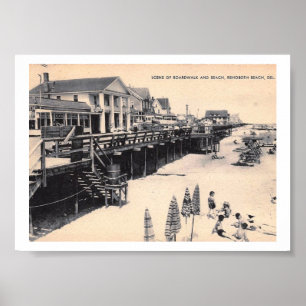 Rehoboth Beach DE, Delaware, Boardwalk Vintage Poster