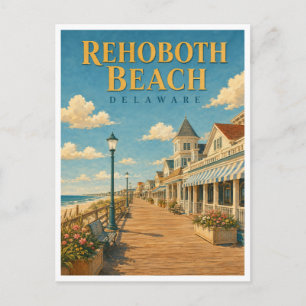 Rehoboth Beach Delaware Boardwalk GeoSaga Postcard