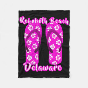 Rehoboth Beach Delaware Coastal Seashore Pink Flip Fleece Blanket