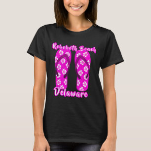 Rehoboth Beach Delaware Coastal Seashore Pink Flip T-Shirt
