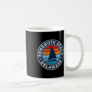 Rehoboth Beach Delaware De Vintage Sailboat Retro  Coffee Mug