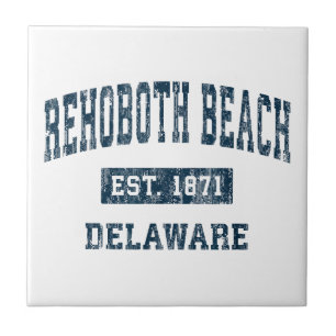 Rehoboth Beach Delaware DE Vintage Sports Design N Ceramic Tile