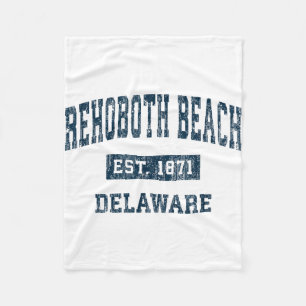 Rehoboth Beach Delaware DE Vintage Sports Design N Fleece Blanket