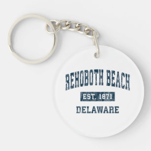 Rehoboth Beach Delaware DE Vintage Sports Design N Key Ring