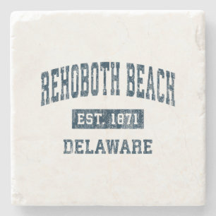 Rehoboth Beach Delaware DE Vintage Sports Design N Stone Coaster