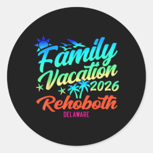 Rehoboth Beach Delaware Family Vacation Summer Classic Round Sticker