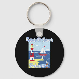 Rehoboth Beach Delaware Lighthouse Nautical Coasta Key Ring
