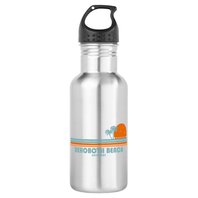Rehoboth Beach Delaware Sun Palm Trees 532 Ml Water Bottle (Front)