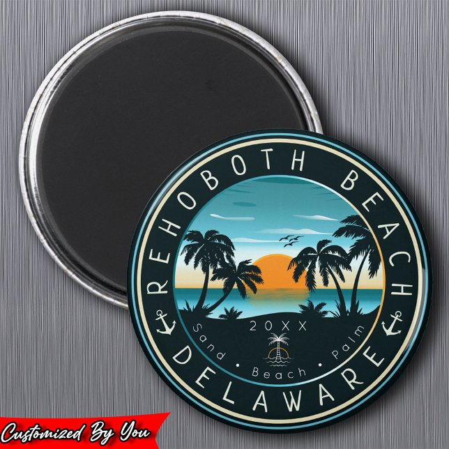 Rehoboth Beach Delaware Sunset Souvenir 80s Magnet (Creator Uploaded)