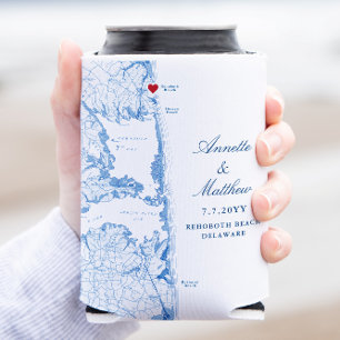 Rehoboth Beach Delaware Wedding Favour Drink Can Cooler