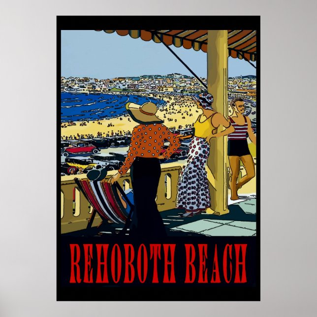Rehoboth Beach Vintage Style Poster (Front)
