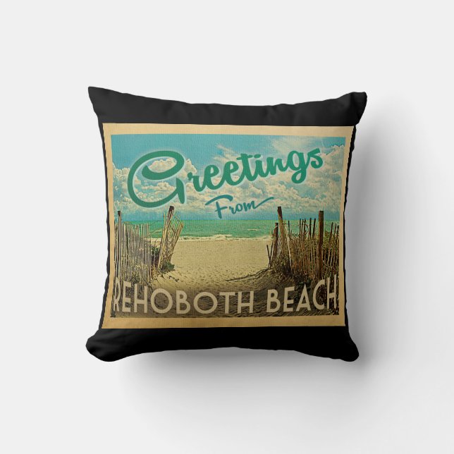 Rehoboth Beach Vintage Travel Cushion (Front)