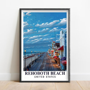 Rehoboth Beach Wall Art - Boardwalk Print - Rehobo