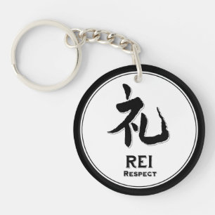 REI respect virtue samurai kanji tattoo Key Ring