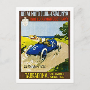Reial Moto Club de Catalunya Retro Vintage Racing Postcard