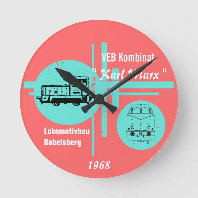 Reichbahn Design Round Clock (Front)