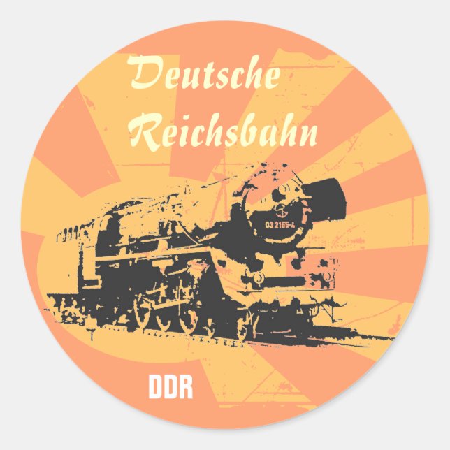 Reichbahndesign DDR. Classic Round Sticker (Front)