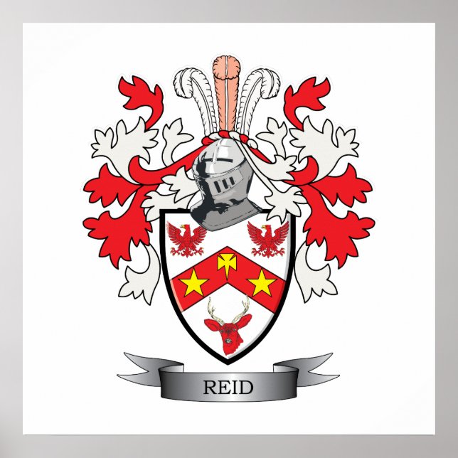Reid Family Crest Coat of Arms Poster (Front)