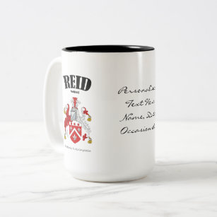 Reid Family Crest, Translation & Meaning Two-Tone Coffee Mug