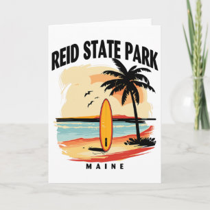 Reid State Park Maine Surfboard Surfing Men Women Card