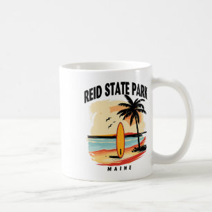 Reid State Park Maine Surfboard Surfing Men Women Coffee Mug