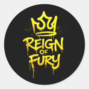 Reign of Fury Martial Arts BJJ MMA Boxing Classic Round Sticker