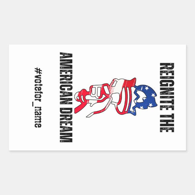 Reignite the American Dream Patriot Election Vote Rectangular Sticker (Front)