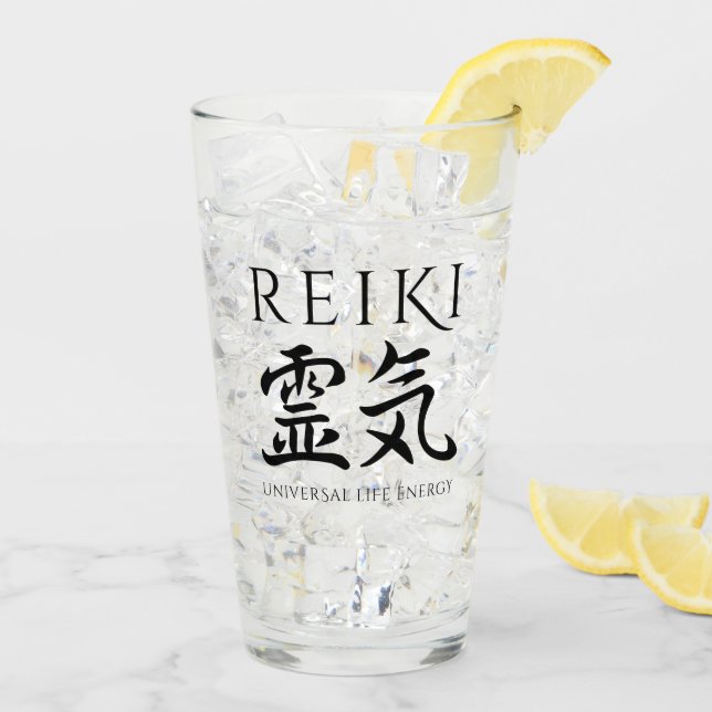 Reiki 霊気 Japanese Calligraphic Life Energy Glass (Back Ice)