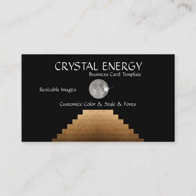 Reiki and Stairs Energy Crystal Business Card (Front)