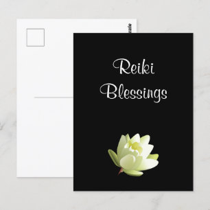 Reiki Blessings white Lilly Postcard