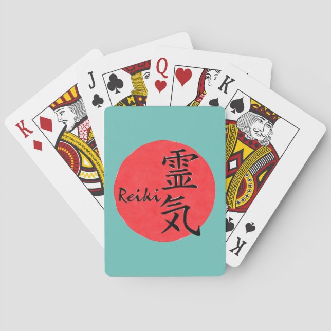 Reiki Calligraphy And Word 1 Playing Cards (Back)