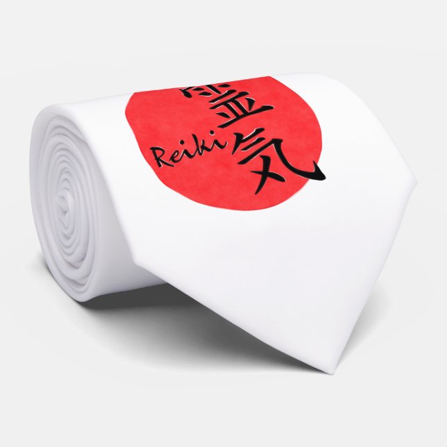 Reiki Calligraphy And Word 1 Tie (Rolled)